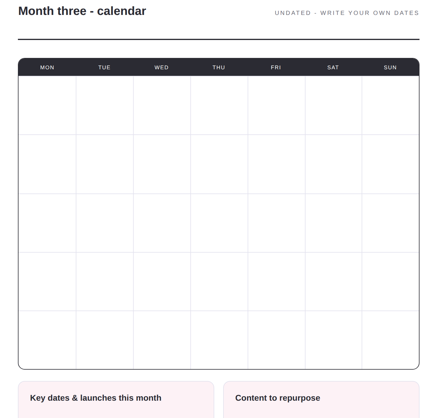 90-Day Social Content Planner