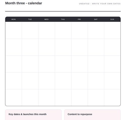 90-Day Social Content Planner