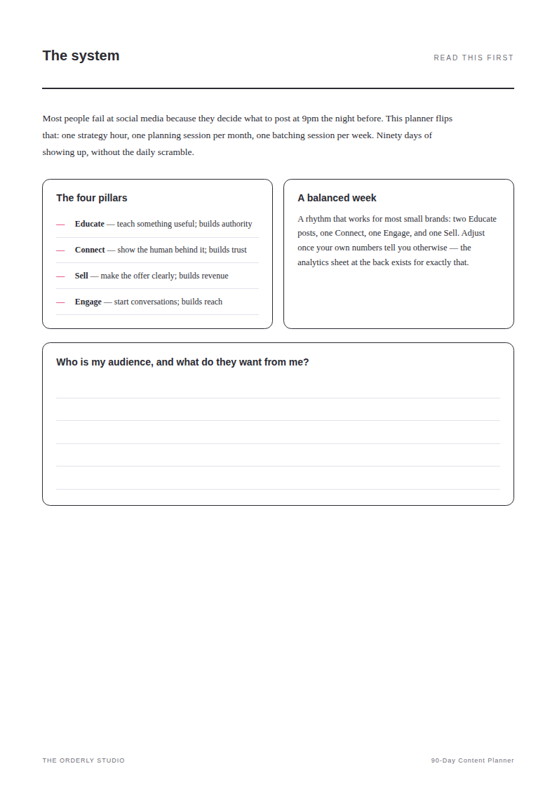 90-Day Social Content Planner