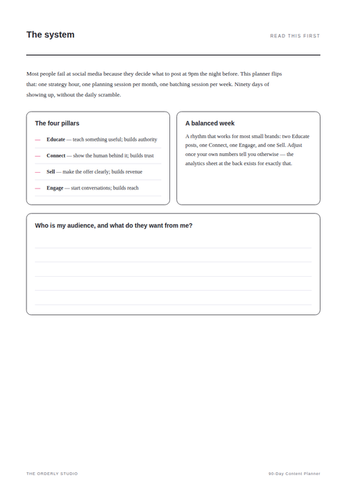 90-Day Social Media Content Planner — 48 Prompts + Calendars
